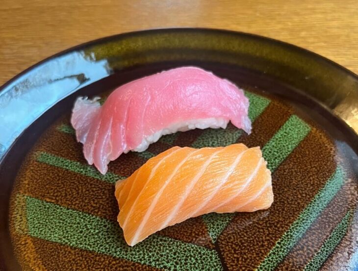 Tuna salmon nigiri