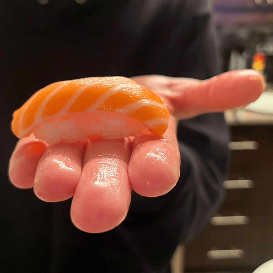 Ora king salmon nigiri