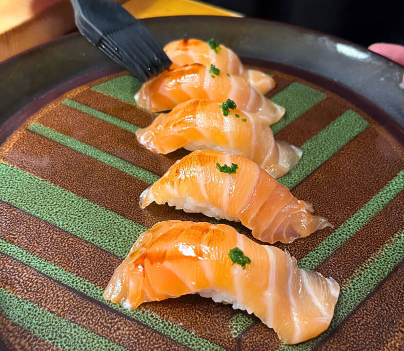 Nigiri with nikiri sauce
